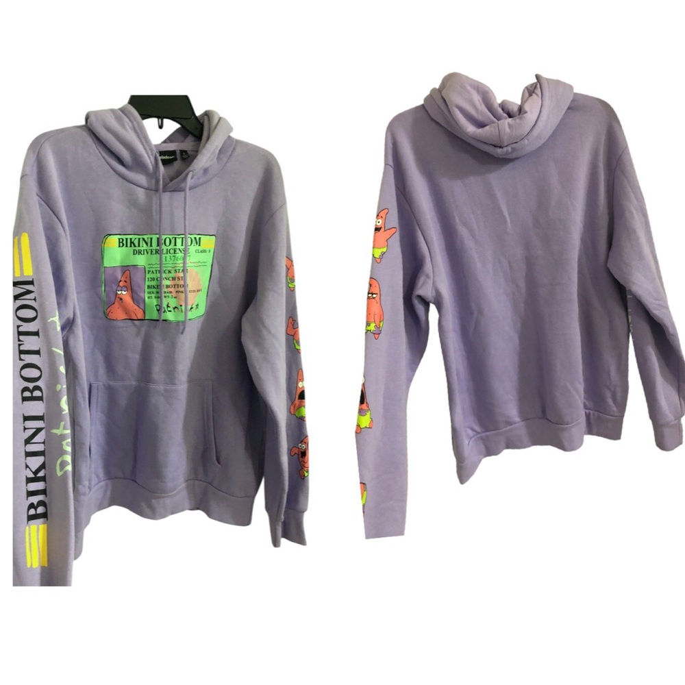 Nickelodeon spongebob squarepants Patrick purple graphic print hoodie size large